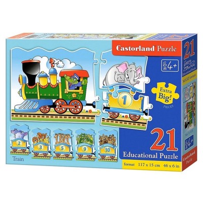 Puzzle éducatif 21 pièces : train des animaux  Castorland    458009